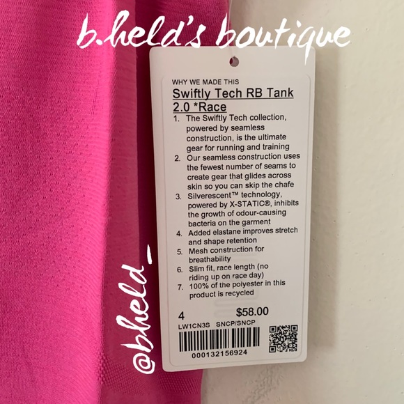 lululemon Swiftly Tech Racerback Tank Top 2.0 *RaceLength Sonic Pink Sz4 New NWT - Picture 2 of 15